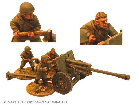 Russian 76mm A/T Gun & 3 Crew