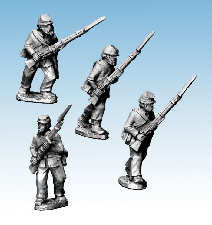 ACW Infantry in Jacket and Kepi Advancing/ Charging