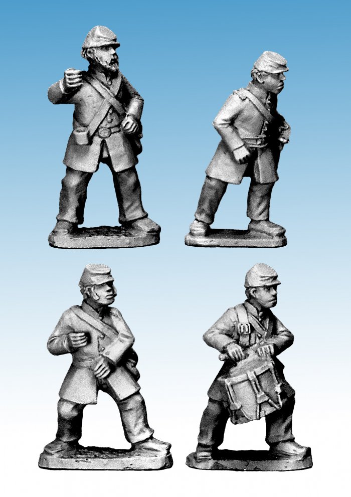 ACW Infantry Command in Frock Coats and Kepi