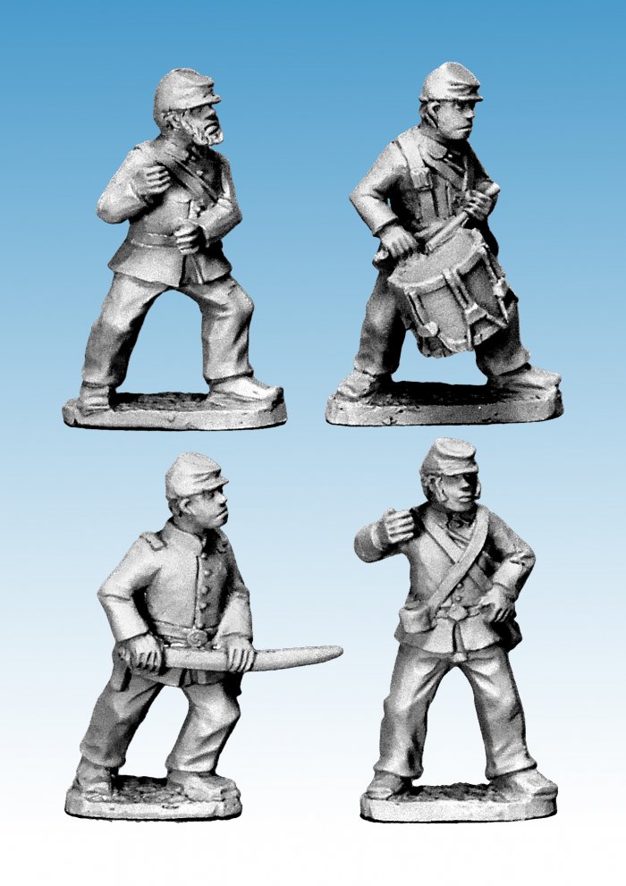ACW Infantry Command in Jackets and Kepi