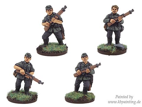 German Riflemen in side caps 