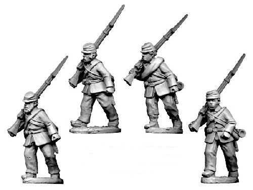 ACW Infantry in Jacket and Kepi Marching