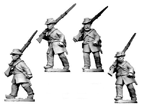 ACW Infantry in Frock Coat and Hardee Hat Marching