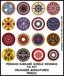 PER1 - Persian Kardakes Shield Transfers - Crusader Miniatures