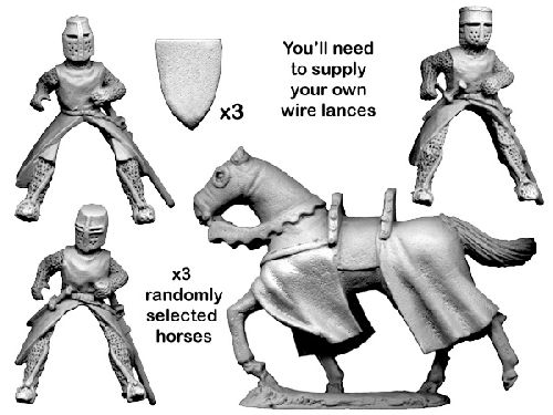 Mounted knights with lances charging