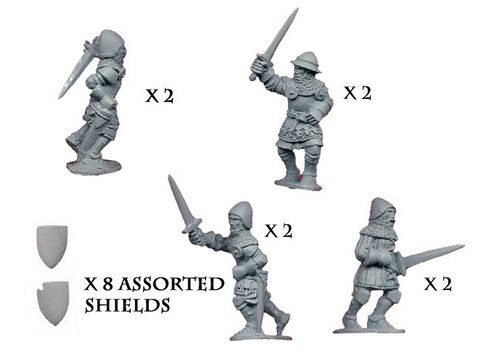 Dismounted Knights with Swords