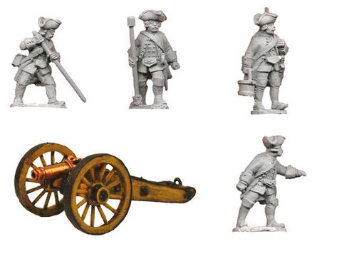 Austrian 3pdr Cannon & 4 Crew