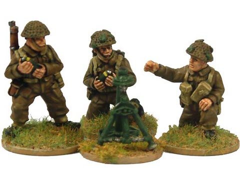 Late British 3inch Mortar and crew