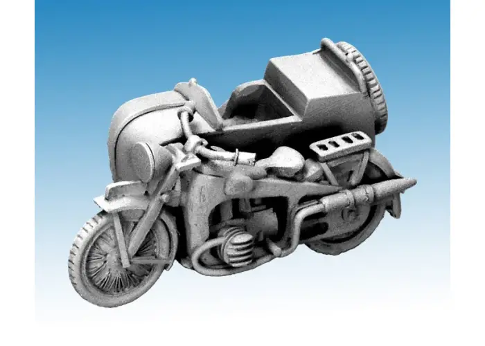 French Motorcycle and Sidecar
