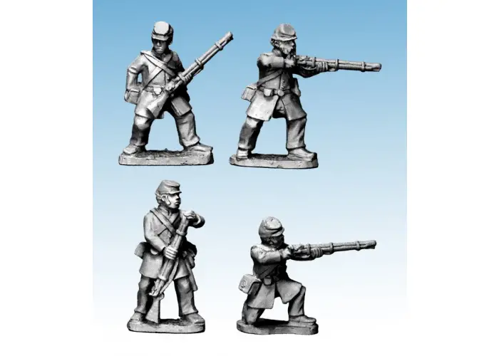 ACW Infantry in Frock Coat and Kepi Skirmishing
