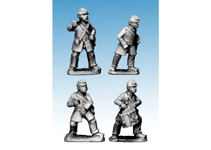ACW Infantry Command in Frock Coats and Kepi
