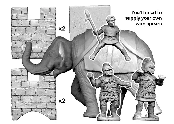 Elephant & 3 crew