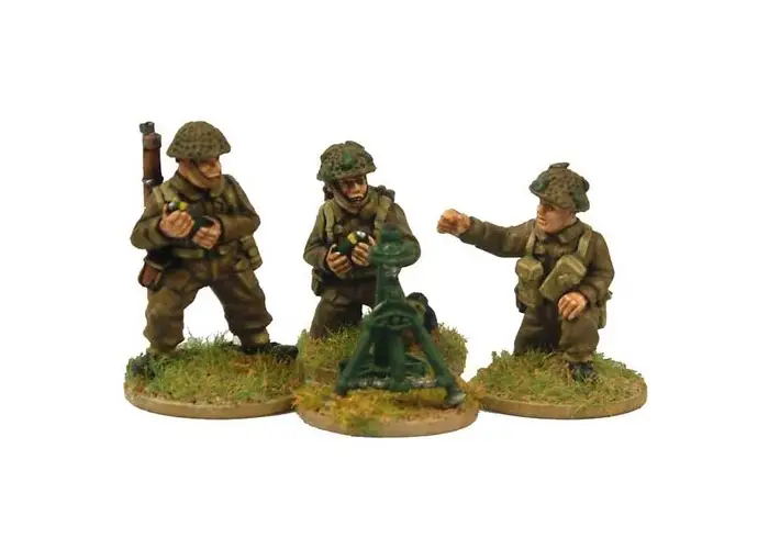 Late British 3inch Mortar and crew