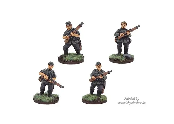 German Riflemen in side caps 