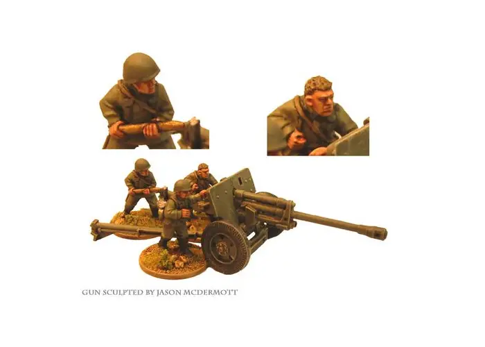 Russian 76mm A/T Gun & 3 Crew