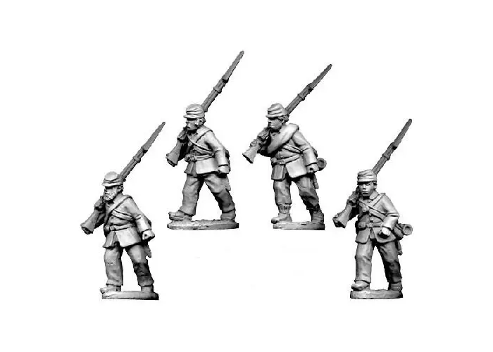 ACW Infantry in Jacket and Kepi Marching