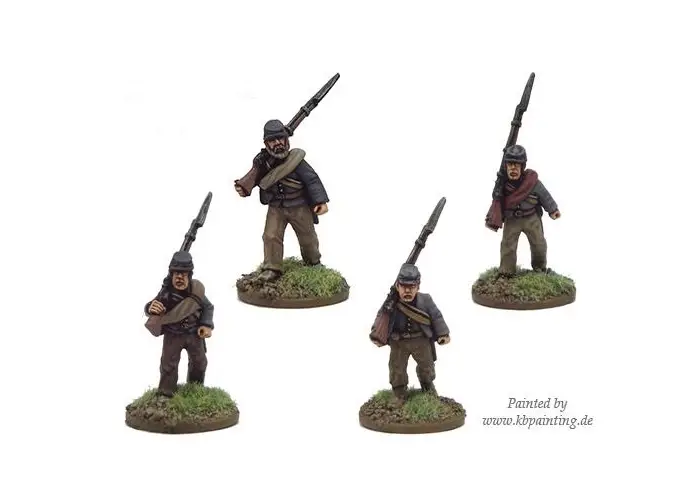 ACW Infantry in Shirt and Kepi Marching