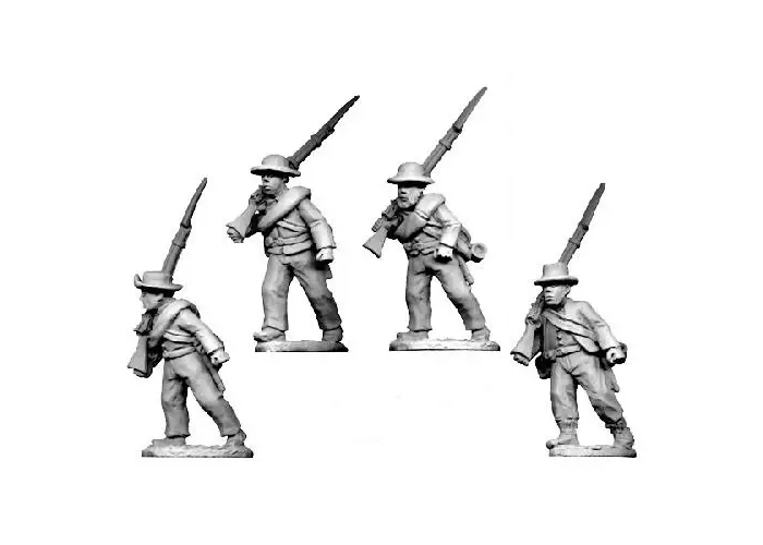 ACW Infantry in Shirt and Hat Marching