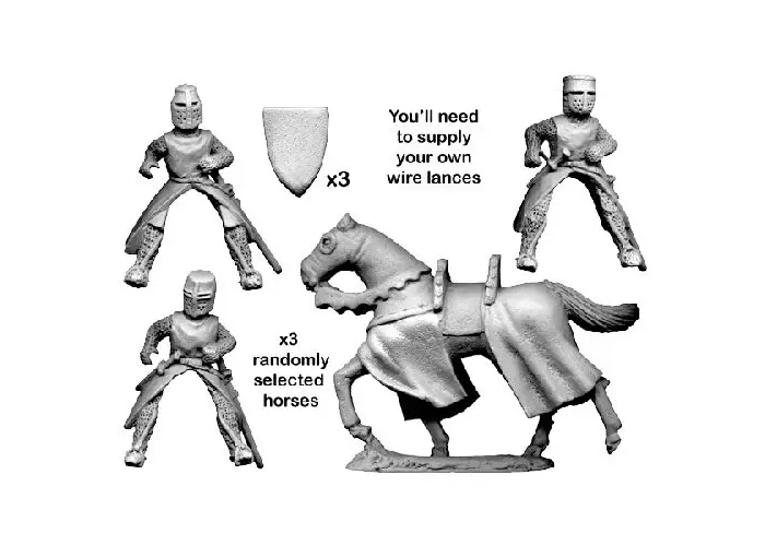 Mounted knights with lances charging