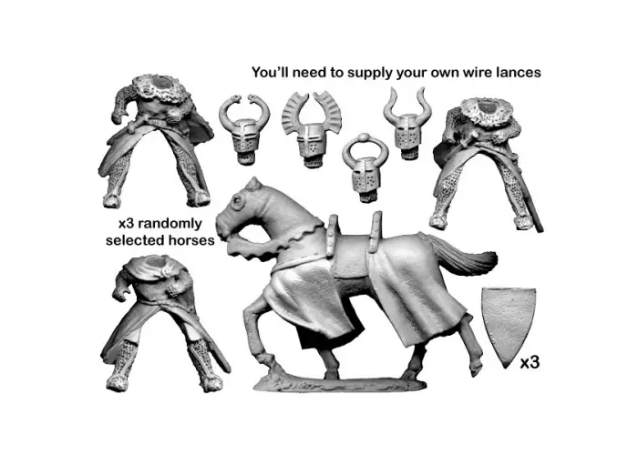 Mounted Teutonic Knights. Lance Charging.