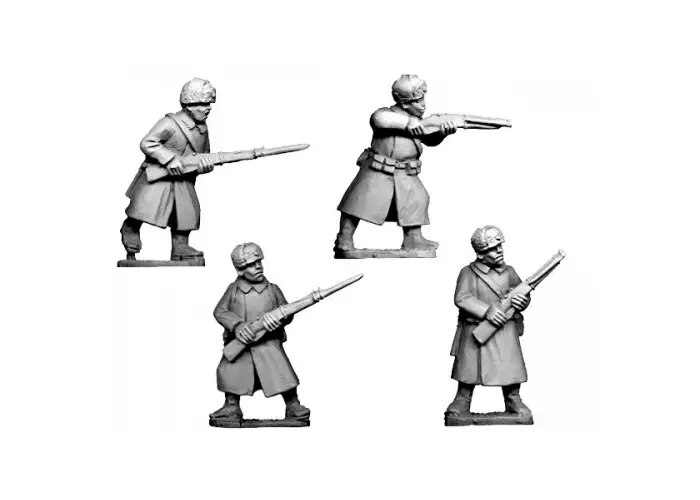 Russian Infantry in Coats and Fur Hats
